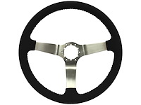 S6 Step Series Steering Wheel, 14 in. Diameter, Black Leather