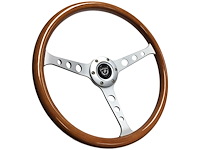 S6 Classic Wood Steering Wheel, 15 in. Diameter, Deluxe Walnut Wood Grip