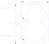 FOG-1150 Fuel Pump Block Off Plate Gasket, Chevy SB 265-400CI, Paper w/Silicone Coating, .030 in.