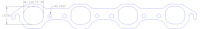 FOG-7414 GPC Header Gaskets Ford Dart Cnc 210-225 SB, Round Port