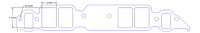 FOG-8015-1 Intake Gasket/Spacer Kit, BBC 396-454ci, Thickness: .060 in., Port: 1.85 in. x 2.55 in. w/o Upper Bolt Hole, Paper