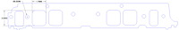 FOG-8280 Intake Gaskets, Chevy Big Block "Peanut", Port: 1.80 in. x 2.02 in., Thickness: .060 in., Paper w/Silicone