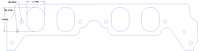 FOG-8287 Intake Gaskets, Chevy/Brodix Big Block 15-Deg, Port: 1.38 in. x 2.22 in., Thickness: .060 in., Paper w/Silicone