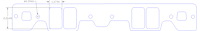 FOG-8338 Intake Gaskets, Chevy/Brodix Small Block Track 1, Port: 1.37 in. x 2.27 in., Thickness: .060 in., Paper w/Silicone