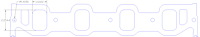 FOG-8384 Intake Gaskets, Ford BB FE 352-428ci Thor Blue Thunder, Port: 1.60 in. x 2.25 in., Thickness: .060 in., Paper