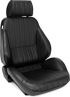 80-1000-73L-XL Rally XL Recliner Seat, Left/Driver Side, Black Vinyl Sides, Grey Velour Insert [Extra Wide]