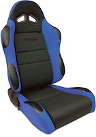 80-1606-65R Sportsman Recliner Seat, Right/Passenger Side, Black Velour Inside, Blue Velour Wings & Side Bolsters