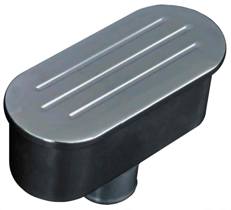 Small Oval Valve Cover Breather with Polished/Ball Milled Finish