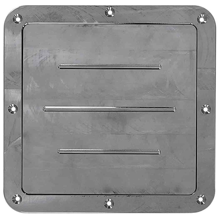 Billet Gas Door GM Square-Body Pickup Truck, Bed Floor Mount - Machined Finish