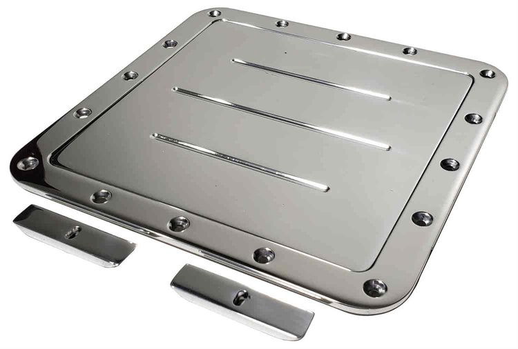 Billet Gas Door Universal Truck Bed Floor Mount - Polished Finish
