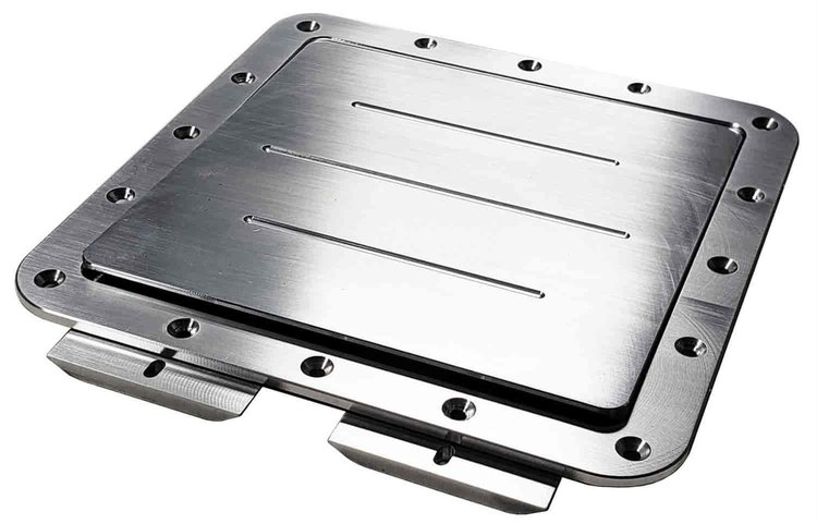 Billet Gas Door Universal Truck Bed Floor Mount - Machined Finish