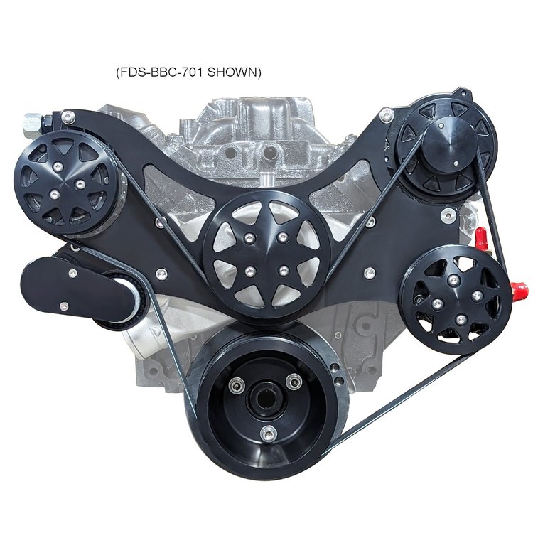 Serpentine Front Drive Belt Kit for Big Block Chevy Engines [Black, w/ A/C, Power Steering & Water Pump]