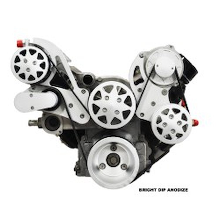FDS-LS7-901 Front Drive System for LS7 [With Tuff Stuff Water Pump, Bright Dip Anodize, w/ AC and Power Steering]