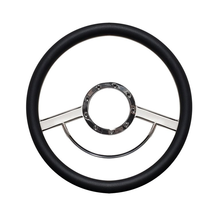 SW-06-G-P Steering Wheel [Gray Wrap, Polished Finish]