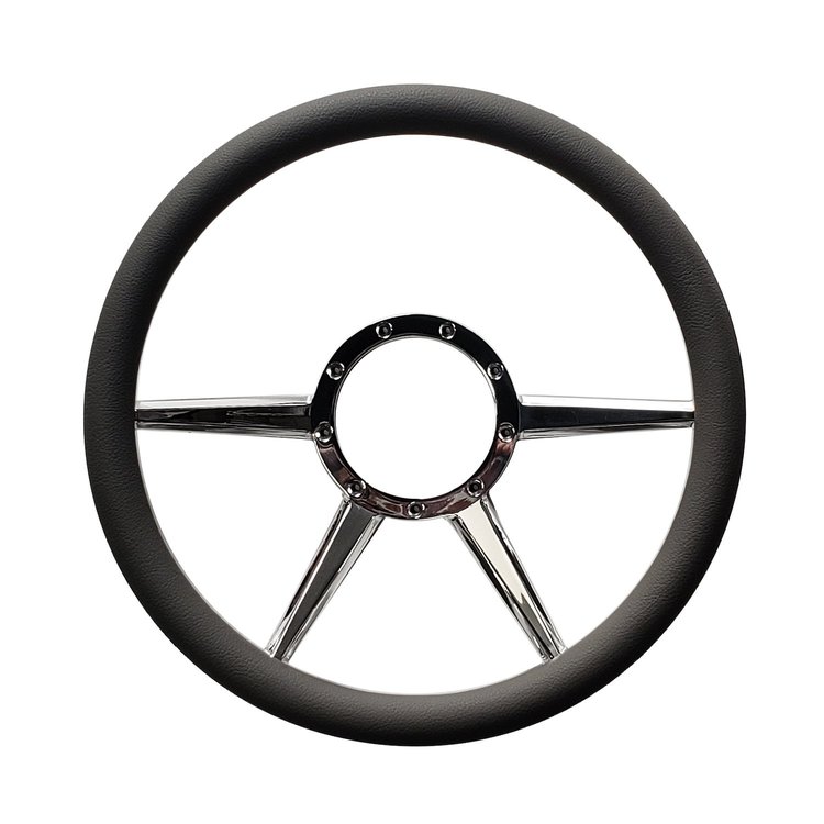 SW-09-B Steering Wheel [Beige Wrap, Machined Finish]