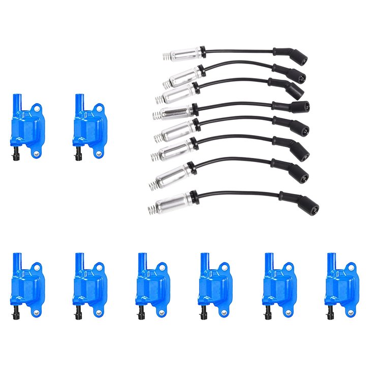 High-Performance Ignition Coil and Spark Plug Wire Kit for GM 5.3L/6.0/6.2L