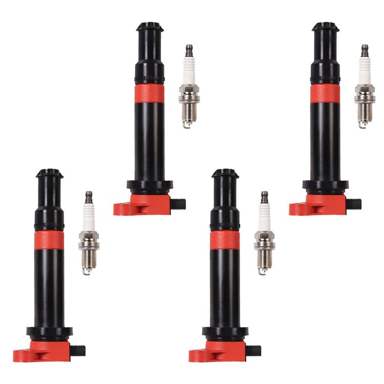 High-Performance Ignition Coil and Spark Plug Kit for 2006-2011 Hyundai Accent, 2006-2011 Kia Rio/Rio5