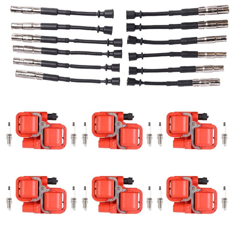 High-Performance Ignition Coil, Spark Plug, and Spark Plug Wire Kit for Mercedes-Benz C55 S55 AMG
