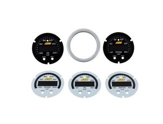 X-Series Temperature Gauge 100~300F / 40~150C Accesory Kit. Silver Bezel. Black Transmission & Oil F