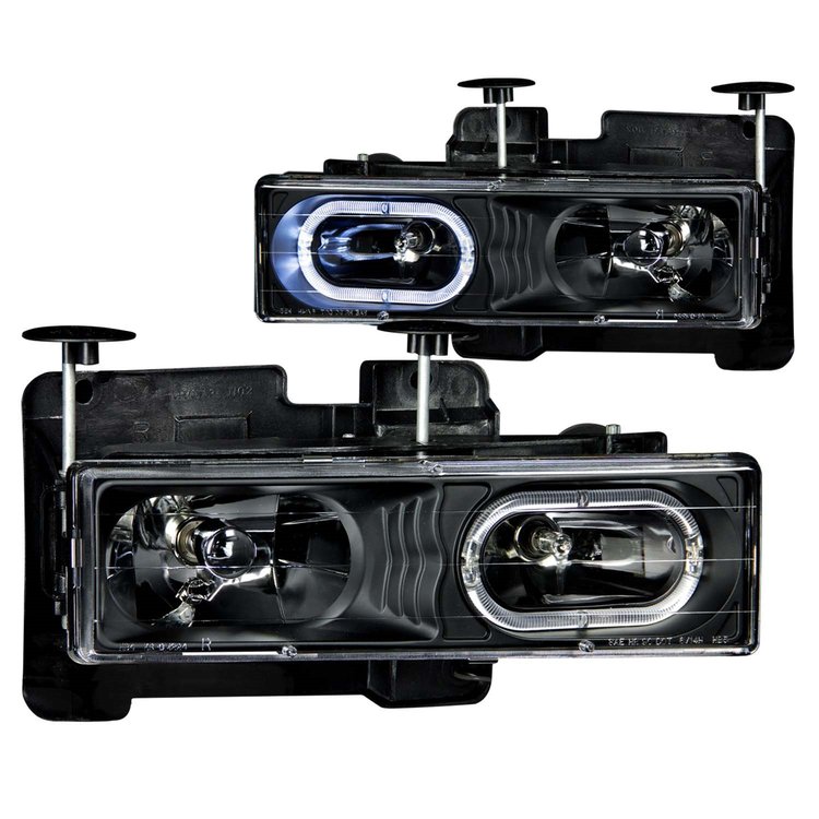 111007 Black Housing Headlights 1988-1998 Chevy Full-Size Truck