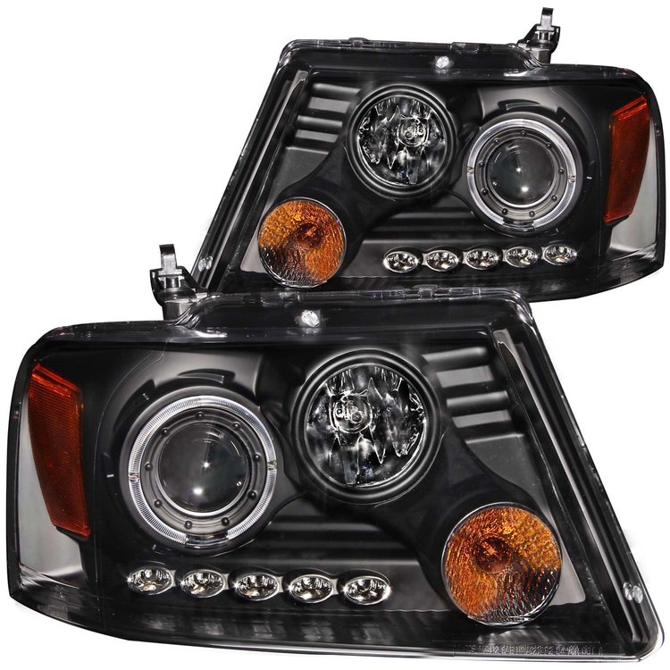 111204 Black Housing Headlights 2004-2008 Ford F-150