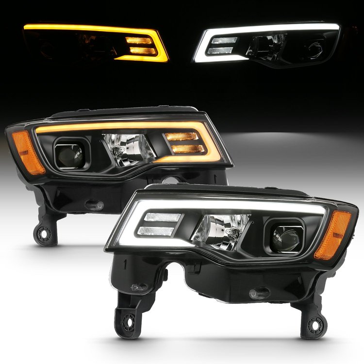 111418 Projector Headlight Set 2022-2022 Jeep Grand Cherokee WK, 2017-2021 Jeep Grand Cherokee