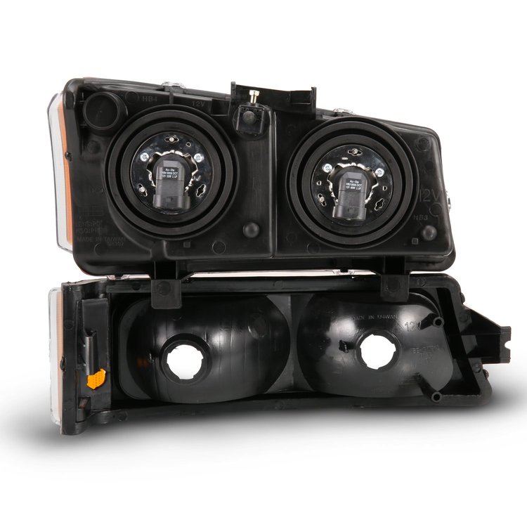 111452 Black Housing Headlights 2003-2006 Chevy Silverado 1500