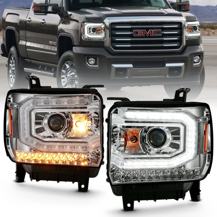 111486 Black Housing Headlights 2016-2019 GMC Sierra 1500