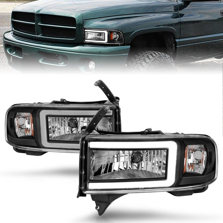 111554 LED Crystal Headlight Set 1994-2001 Dodge Ram 1500, 1994-2002 Dodge Ram 2500, 1994-2002 Dodge Ram 3500