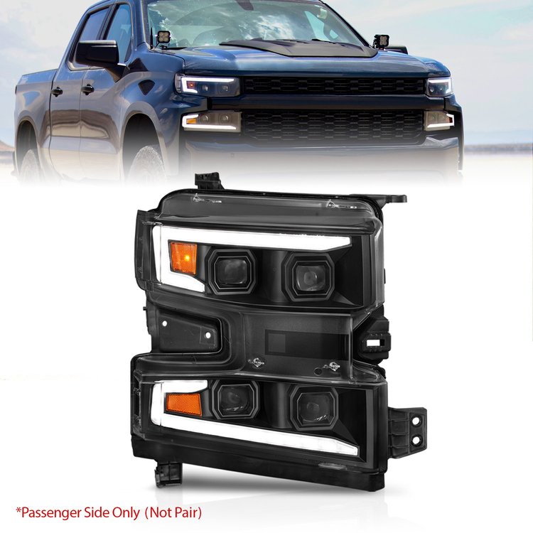 111566-R LED Projector Headlight 2022-2022 Chevy Silverado 1500 LTD, 2019-2021 Chevy Silverado 1500