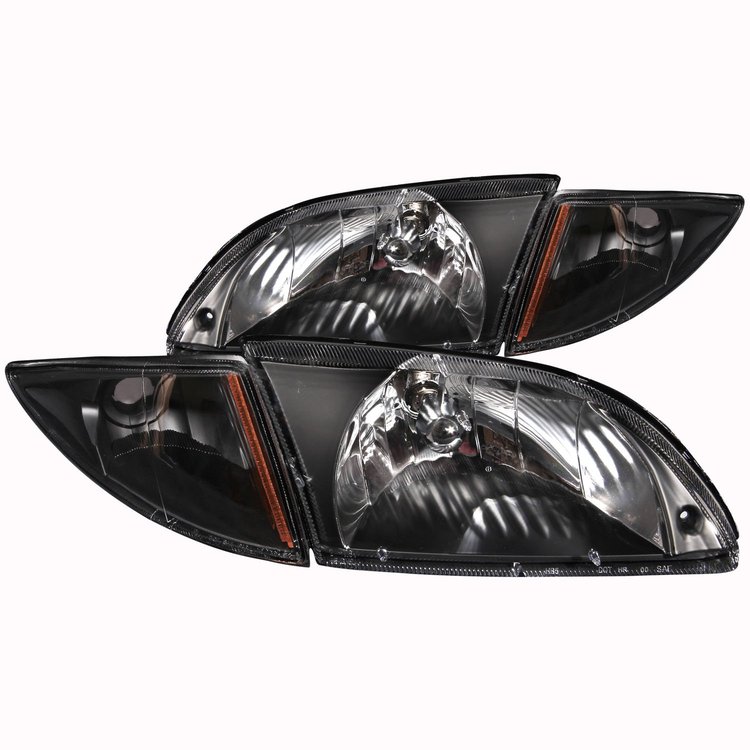 121019 Black Housing Headlights 2000-2002 Chevy Cavalier
