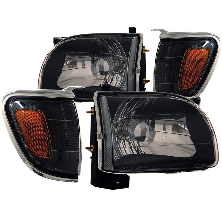 121190 Black Housing Headlights 2001-2004 Toyota Tacoma