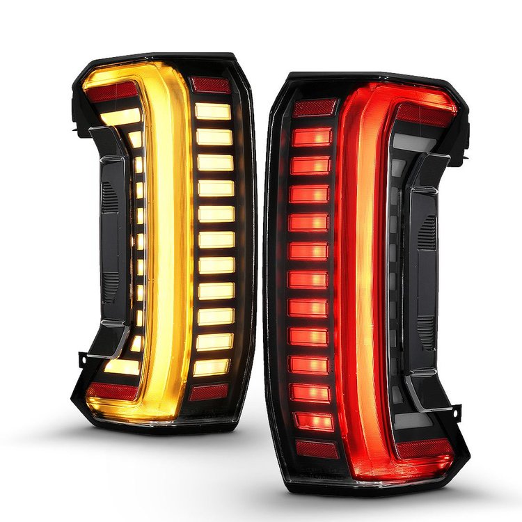 311454X Full LED Black Tail Lights w/Clear Lens, Initiation & Sequential Signal Fits Select Toyota Tundra