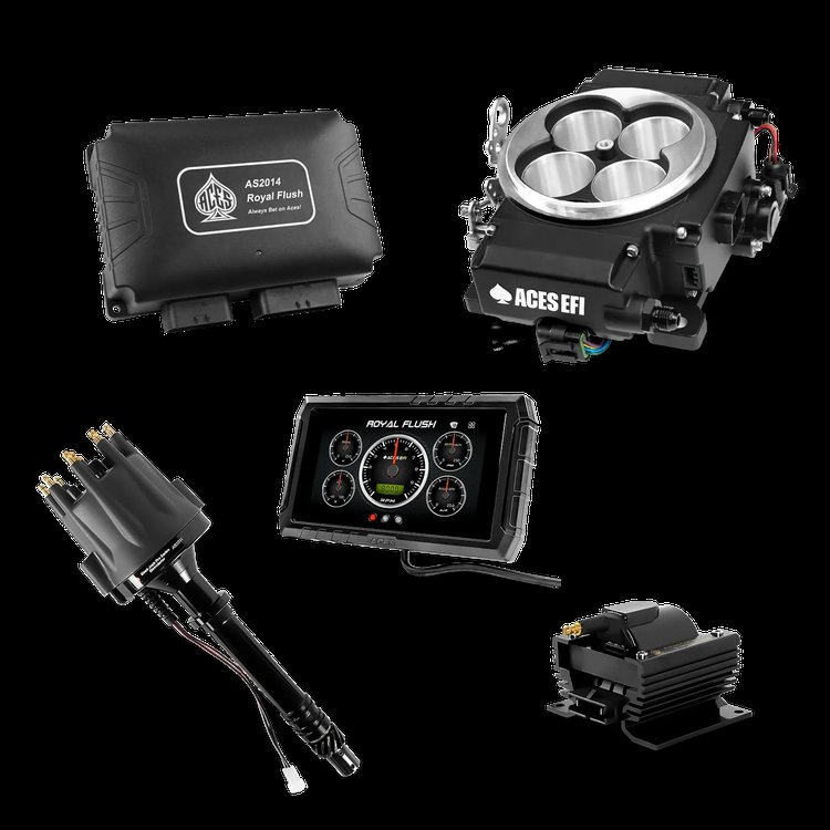 Royal Flush EFI System with Distributor and Coil for 4150-Flange Intake Manifolds