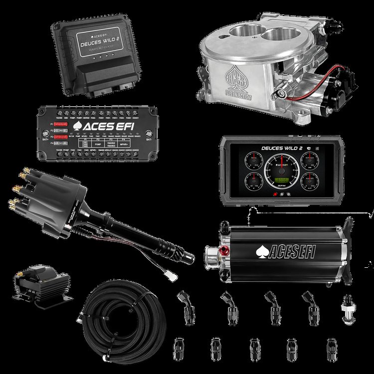 Complete Deuces Wild 2 EFI Conversion Kit for 2300-Flange Intake Manifolds [Polished]