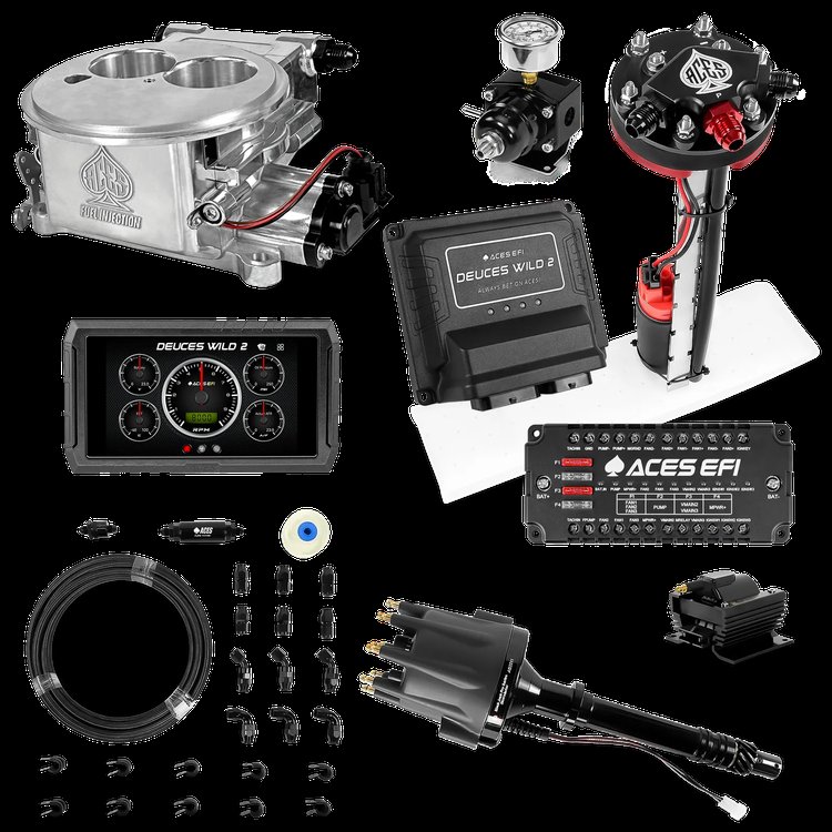Complete Deuces Wild 2 EFI Conversion Kit for 2300-Flange Intake Manifolds [Polished]
