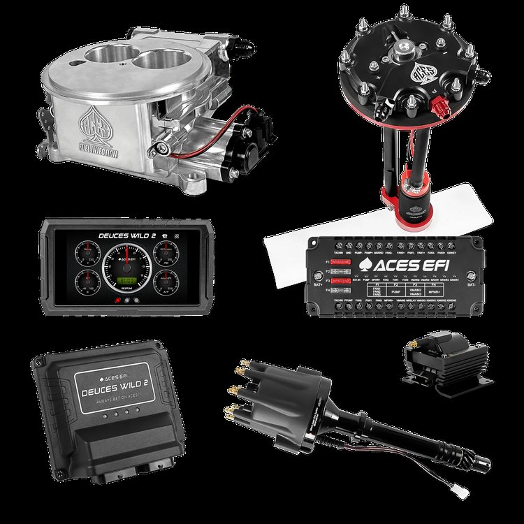 Complete Deuces Wild 2 EFI Conversion Kit for 2300-Flange Intake Manifolds [Polished]