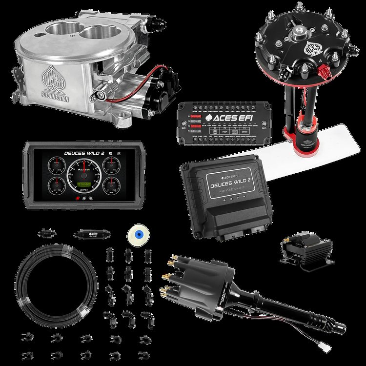 Complete Deuces Wild 2 EFI Conversion Kit for 2300-Flange Intake Manifolds [Polished]