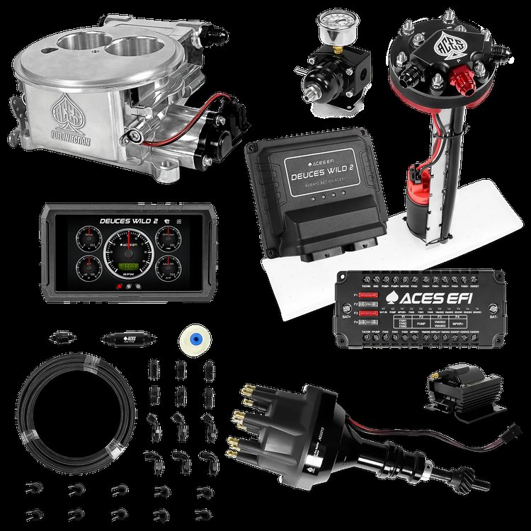 Complete Deuces Wild 2 EFI Conversion Kit for 2300-Flange Intake Manifolds [Polished]