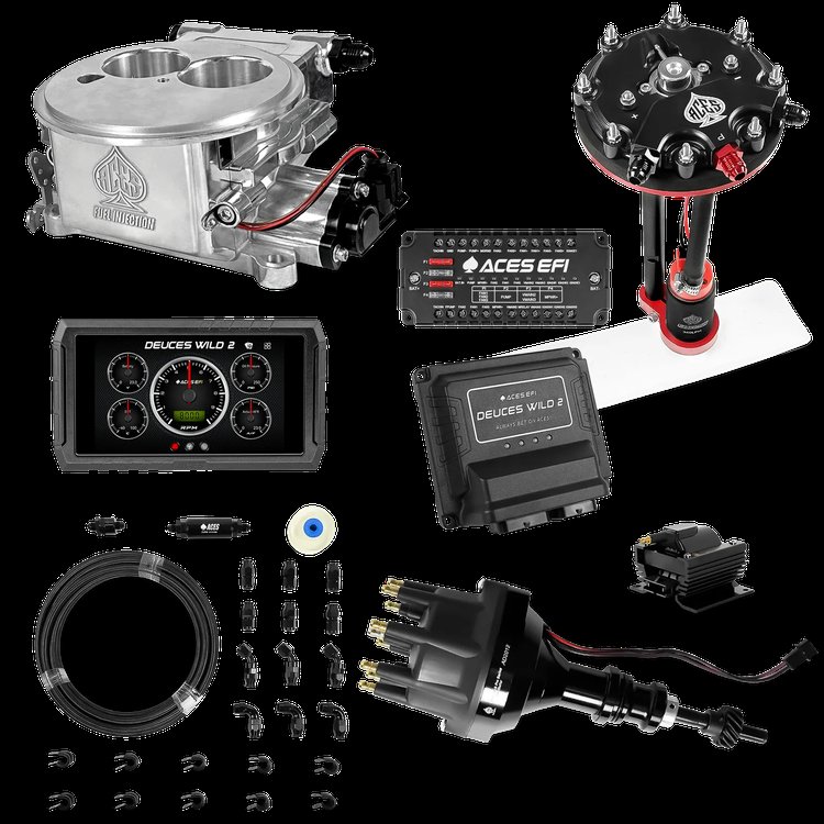 Complete Deuces Wild 2 EFI Conversion Kit for 2300-Flange Intake Manifolds [Polished]