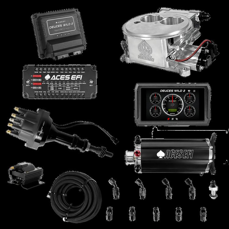 Complete Deuces Wild 2 EFI Conversion Kit for 2300-Flange Intake Manifolds [Polished]