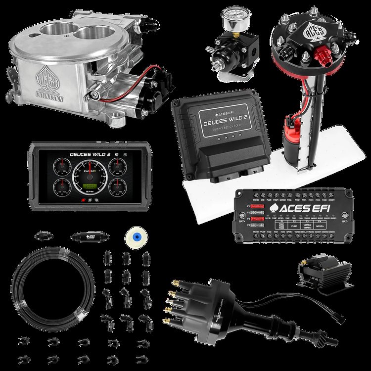 Complete Deuces Wild 2 EFI Conversion Kit for 2300-Flange Intake Manifolds [Polished]