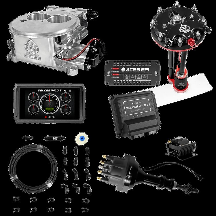 Complete Deuces Wild 2 EFI Conversion Kit for 2300-Flange Intake Manifolds [Polished]