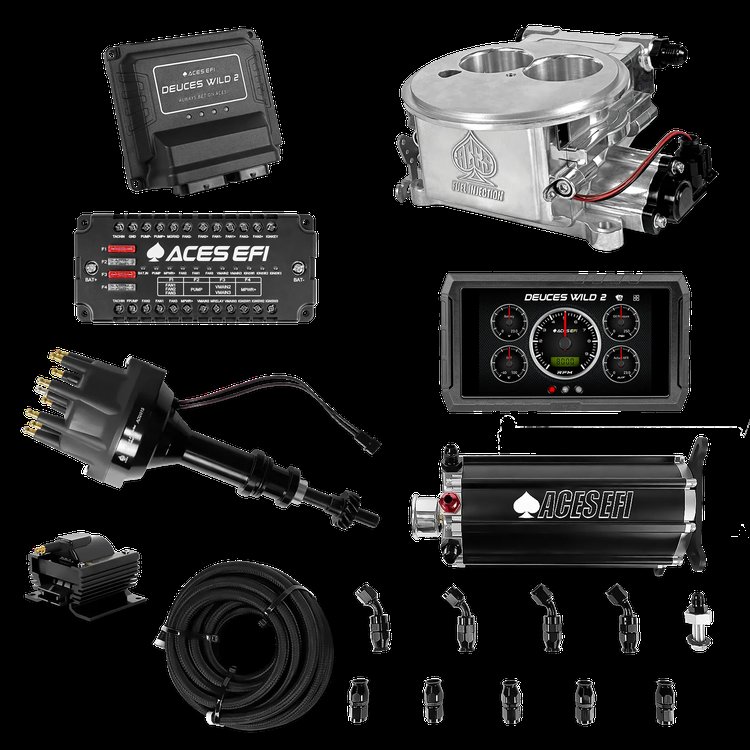 Complete Deuces Wild 2 EFI Conversion Kit for 2300-Flange Intake Manifolds [Polished]