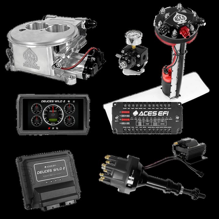 Complete Deuces Wild 2 EFI Conversion Kit for 2300-Flange Intake Manifolds [Polished]