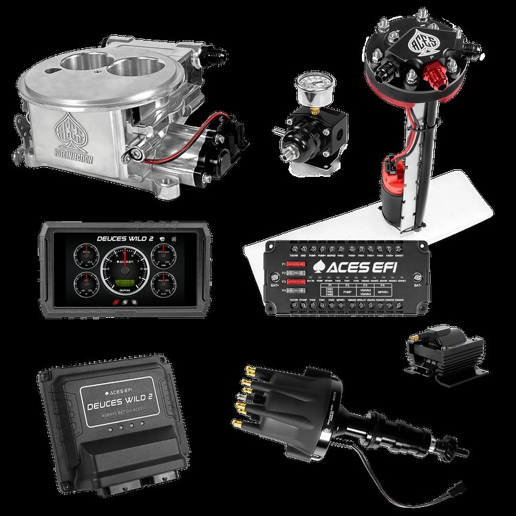 Complete Deuces Wild 2 EFI Conversion Kit for 2300-Flange Intake Manifolds [Polished]