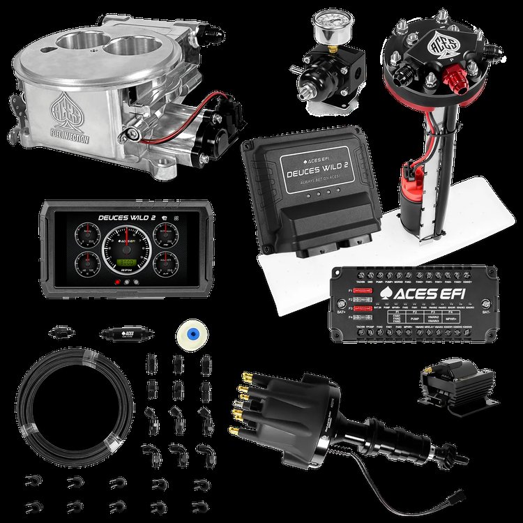 Complete Deuces Wild 2 EFI Conversion Kit for 2300-Flange Intake Manifolds [Polished]