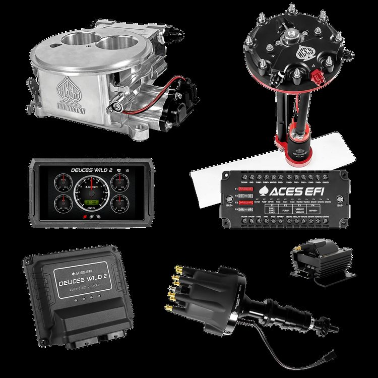 Complete Deuces Wild 2 EFI Conversion Kit for 2300-Flange Intake Manifolds [Polished]