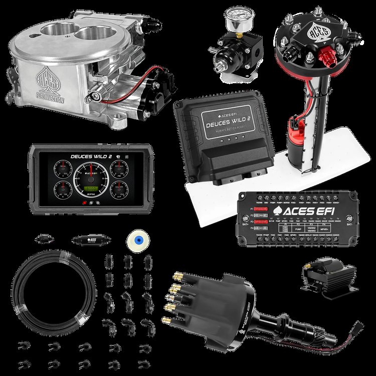 Complete Deuces Wild 2 EFI Conversion Kit for 2300-Flange Intake Manifolds [Polished]