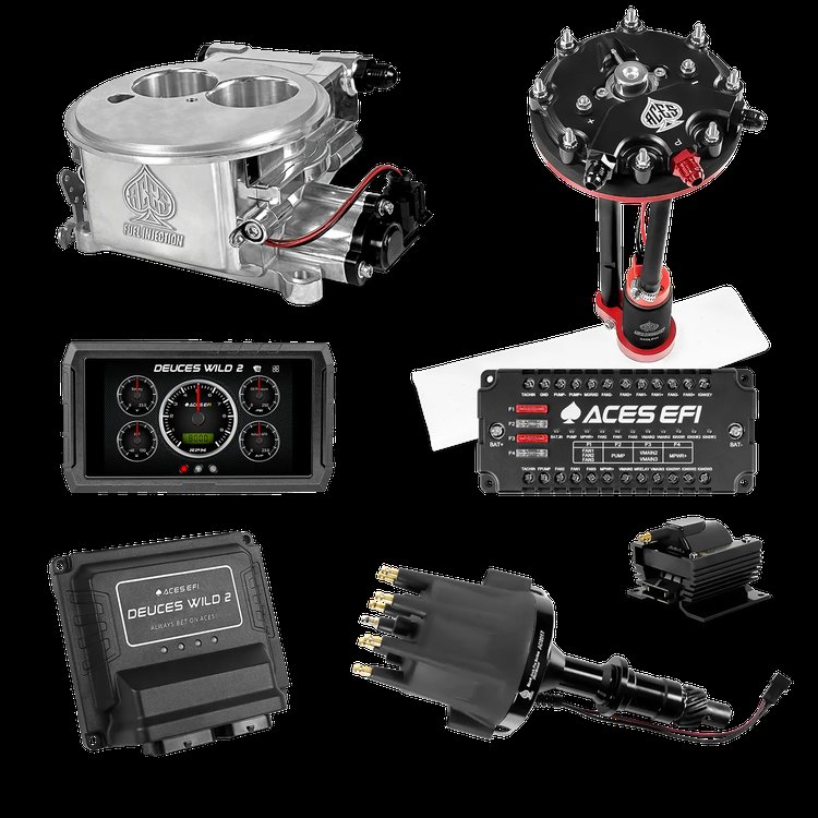 Complete Deuces Wild 2 EFI Conversion Kit for 2300-Flange Intake Manifolds [Polished]